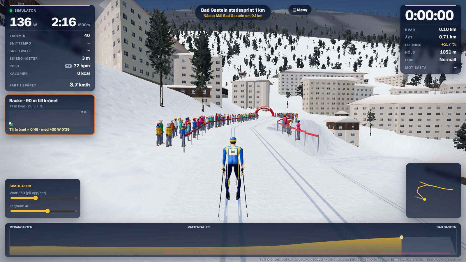 Town sprint in the Alps